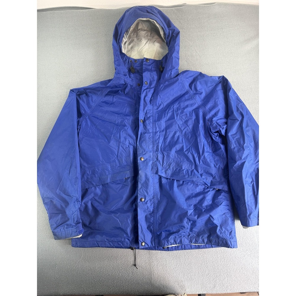 Vintage The North Face Jacket Mens XL Blue Hooded Nylon Ski Made USA 90s
